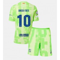 Camisa de Futebol Barcelona Ansu Fati #10 Equipamento Alternativo Infantil 2024-25 Manga Curta (+ Calças curtas)